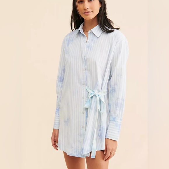 New Free People Nora Shirt Dress Short - Picture 3 of 4